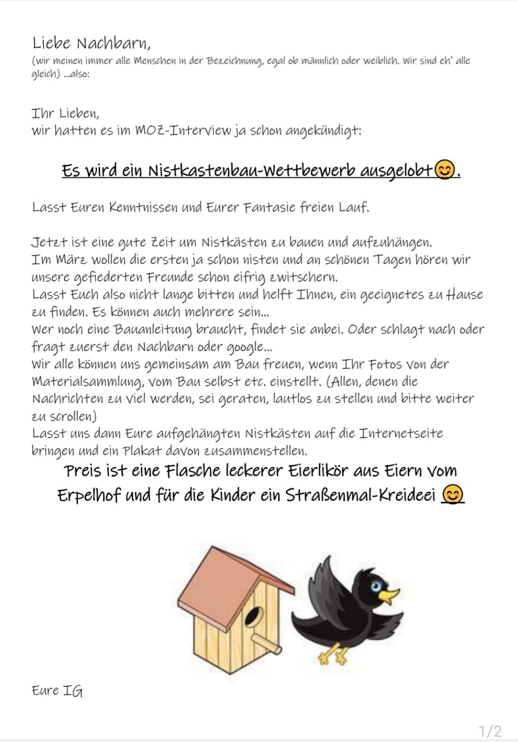 Nistkastenwettbewerb